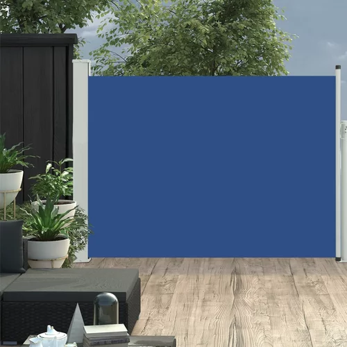 vidaXL Zložljiva stranska tenda za teraso 100x500 cm modra
