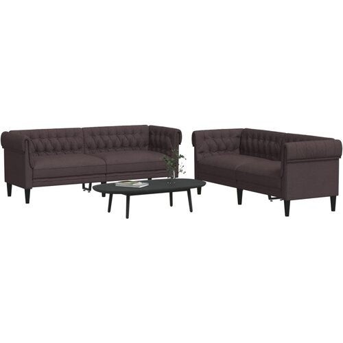  2-dijelni set sofa tamnosmeđi od tkanine Cene