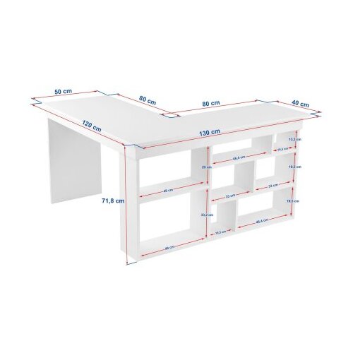 Hanah home Pisalna miza v orehovem dekorju 120x130 cm Vesper &amp;ndash; Slike