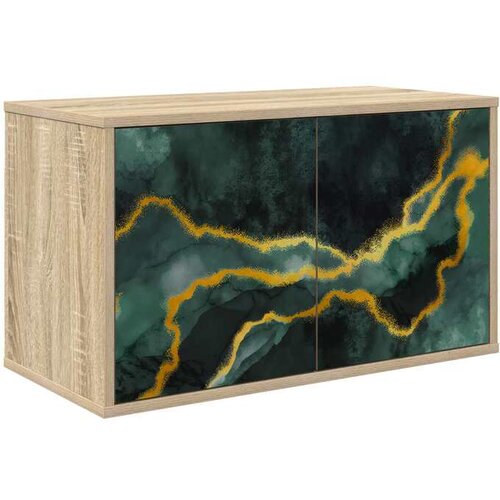 vidaXL TV ormar za montažu na zid WIJHE 69 x 33 x 40 cm Hrast sonoma - Hrast sonoma Tirkizni mramorni uzorak Cijene