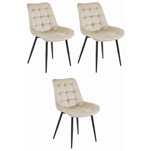 Brandless Stol BERA - bež žamet/črne noge x 3, (22055119) Cene