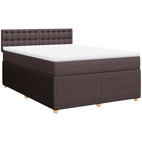 VidaXL Krevet s oprugama i madracem tamnosmeđi 140 x 190 cm od tkanine Slike