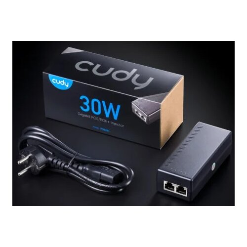 Cudy Adapter POE200 30W Gigabit PoE+/PoE Injector, 802.3at/802.3af Standard/domet 100 Metara Slike