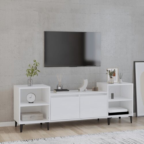 VidaXL TV omarica visok sijaj bela 160x35x55 cm inženirski les Slike