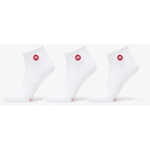 Footshop Ankle Socks 3-Pack White (Red Logo)