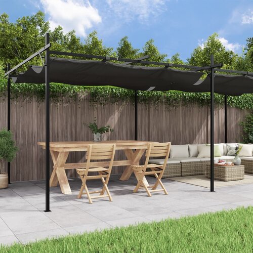 vidaXL Pergola s pomično streho antracitna 589x292x230 cm Cene