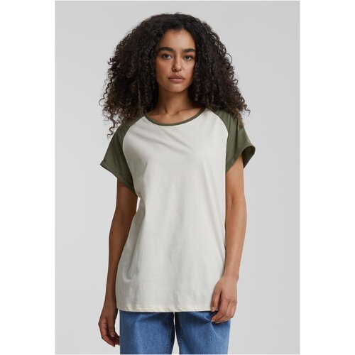 Urban Classics Women&amp;#039;s T-shirt Contrast Raglan cream/olive Slike