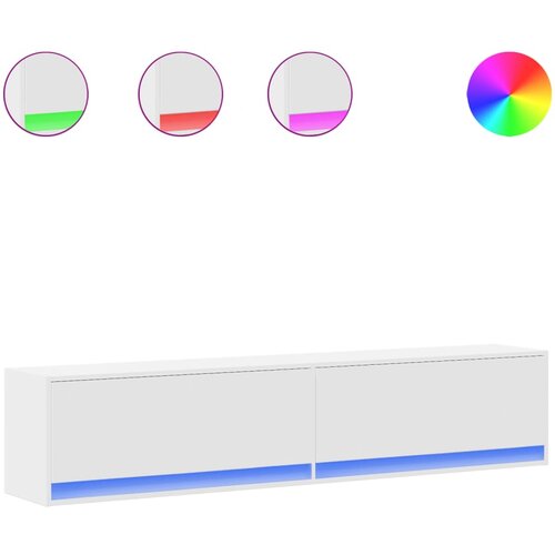 Maison Chic Stenska TV omarica - TV stojalo - Televizijska omarica z LED lučkami bela 180x31x38 cm, (21699456) Slike