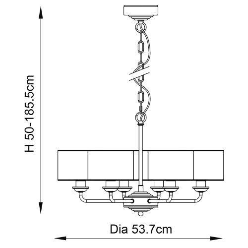  Endon 94381 - Luster na lancu HIGHCLERE 6xE14/28W/230V siva/sjajni hrom Slike