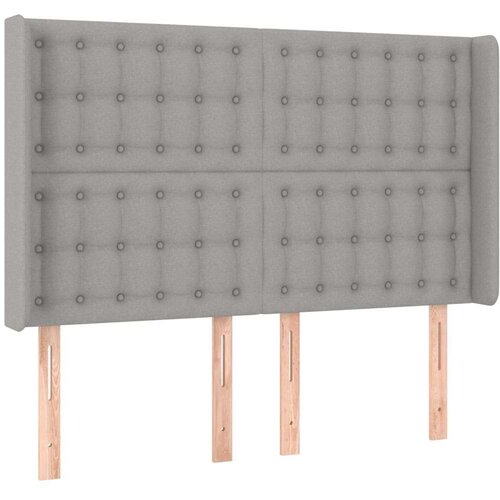  Uzglavlje svjetlosivo 147 x 16 x 118/128 cm od tkanine Slike