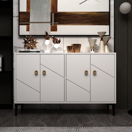 Hanah home Myria - White White TV Stand Cene