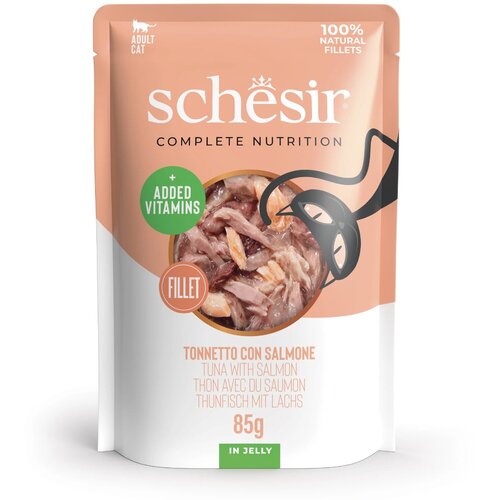 Schesir Cat Tuna z lososom v želeju 85 g vrečkake Cene