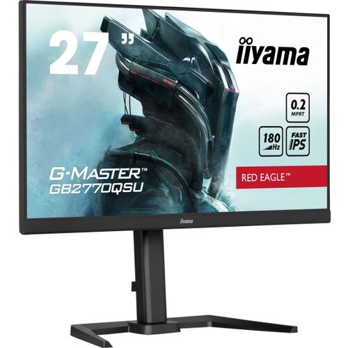 Iiyama Monitor LED GB2770QSU-B6 27&amp;quot; Fast IPS Gaming 2560 x 1440 @180Hz 400 cd/m&amp;sup2; 1200:1 0.2ms HDMI DP 4xUSB 3.2 swivel, tilt, pivot (rotation both sides) Slike