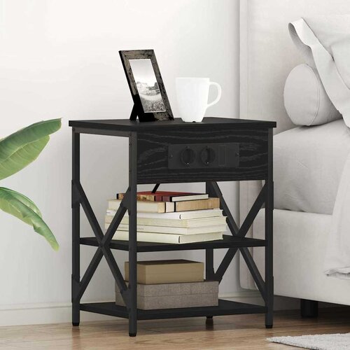  Noćni ormar 2 pcs Crni hrast 41 x 31 x 51 cm Konstruirano drvo Cene
