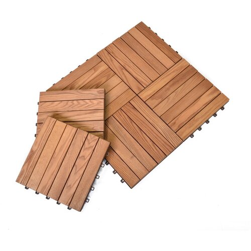 Rojaplast Podne pločice od jasenovog drveta u kompletu od 6 - Thermowood Slike