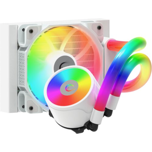 CPU hladnjak AIO Liquid RAMPAGE ICEBLADE C4 white, 72CFM, 2000RPM, ARGB, AM5/LGA1700 120mm Slike