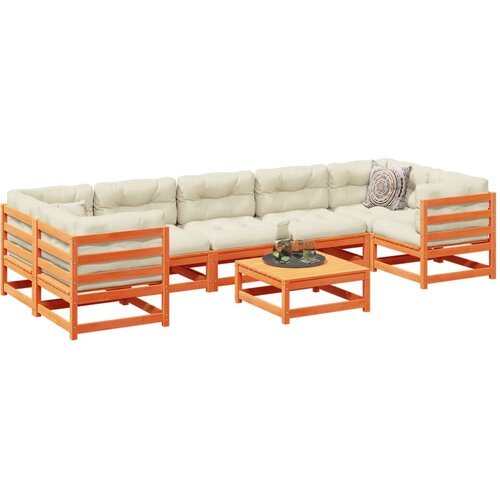  8-dijelni set vrtnih sofa s jastucima vo&scaron;tano smeđi od borovine Cijene