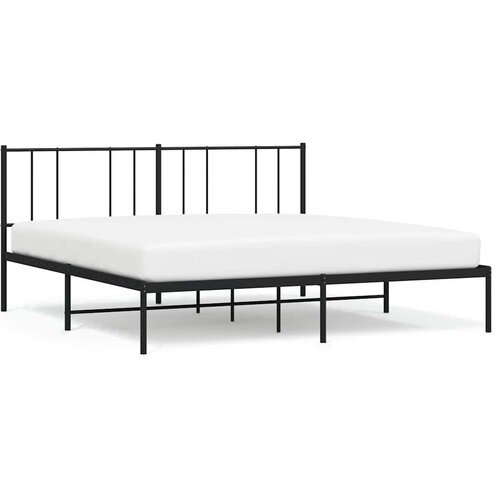  Metalni okvir za krevet s uzglavljem crni 183x213 cm Slike