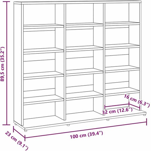  za CD-ove boja hrasta 100x23x89,5 cm konstruirano drvo Slike