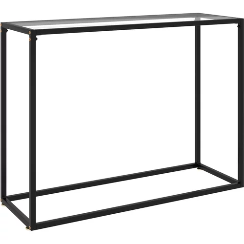 vidaXL Konzolna mizica prozorna 100x35x75 cm kaljeno steklo, (20625521)