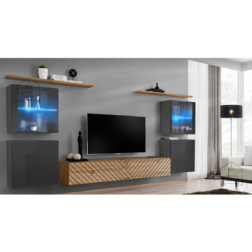 ASM Meble Dnevni regal TV Switch XIV - grafit/votan Slike