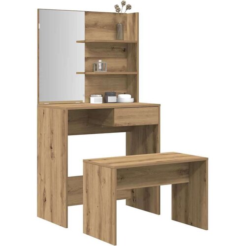 VidaXL Set toaletnog stolića Artisan hrast konstruirano drvo Slike