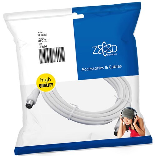 Zed Electronic Antenski kabl sa RF - konektorima, 2.5 met - RFC/2, 5, Bijeli Cijene