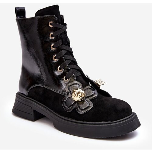 Kesi Fashionable Women's Zipper Ankle Boots with Trimmings D&A Black Cene