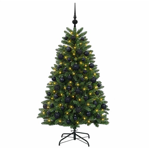  Umjetno božićno drvce srednje zeleno s kuglicama 150 cm Slike