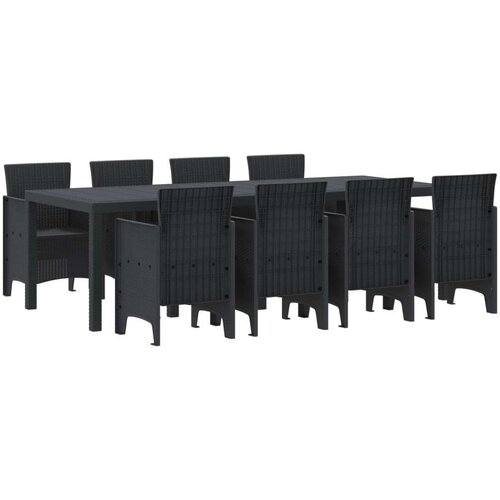  Set od 9 komada vrtnih stolica tamnog poliratana Slike