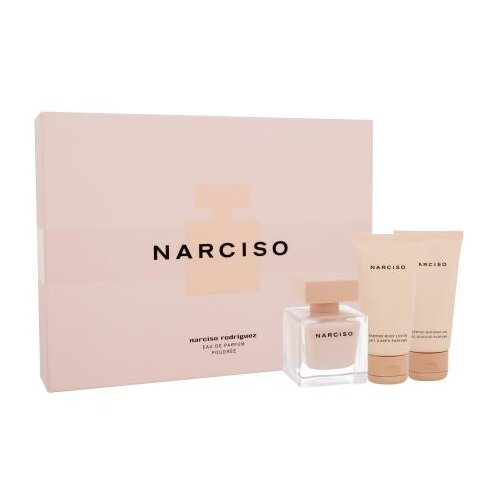 Narciso Rodriguez Narciso Poudr&amp;eacute;e set: EDP 50 ml + krema za tu&amp;scaron;iranje 50 ml + losion za tijelo 50 ml za žene Slike