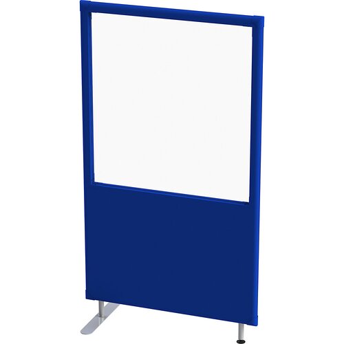 eurokraft pro Predelna stena z zvočno izolacijo, plošča z oknom, višina 1800 mm, širina 1000 mm, modre barve Cene