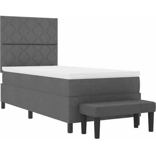  Krevet s opruga kutije Tamno siva 90 x 190 cm tkanina Slike