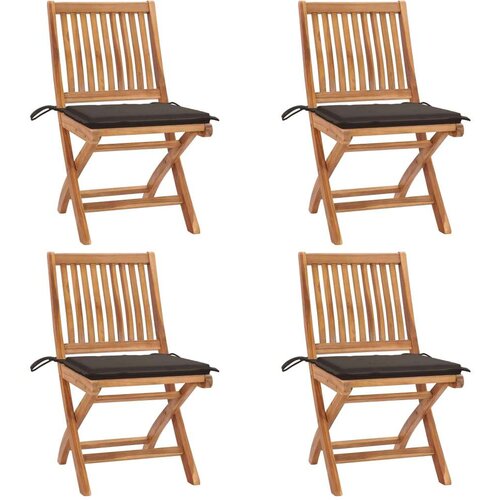  Sklopive vrtne stolice s jastucima 4 kom od masivne tikovine Cijene