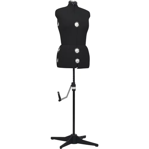 vidaXL Nastavljiva krojaška lutka ženska črna M velikost 40-46