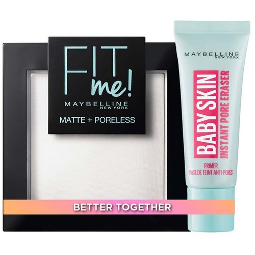 Maybelline New York Baby Skin Pore Eraser Primer + New York Fit Me Matte & Poreless Puder 90 Transcluent Set Cijene