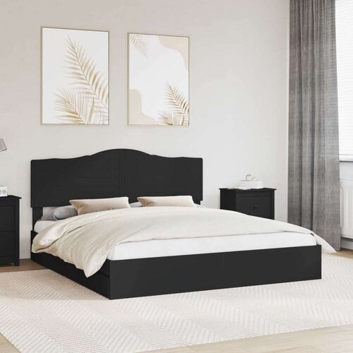 vidaXL Krevetna konstrukcija Crna 200 x 200 cm Konstruirano drvo Cijene
