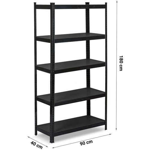  Metalni stalak za odlaganje 180 x 90 x 40 cm Humberg HR-851 crni Slike