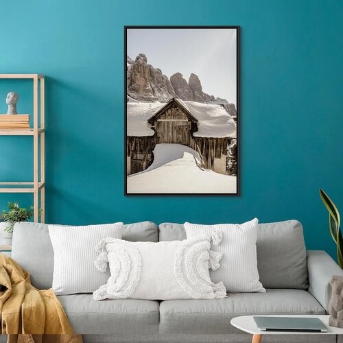  Slika - Winter in the Dolomites (1 Part) Vertical 60x90 U crnom drvenom okviru Slike