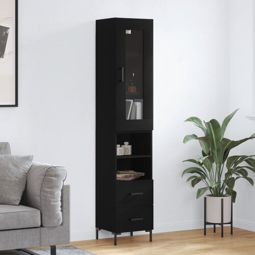 vidaXL Visoka komoda crna 34 5 x 34 x 180 cm od konstruiranog drva Cijene