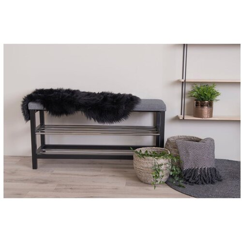 House Nordic Črno sintetično krzno 50x85 cm &amp;ndash; Slike