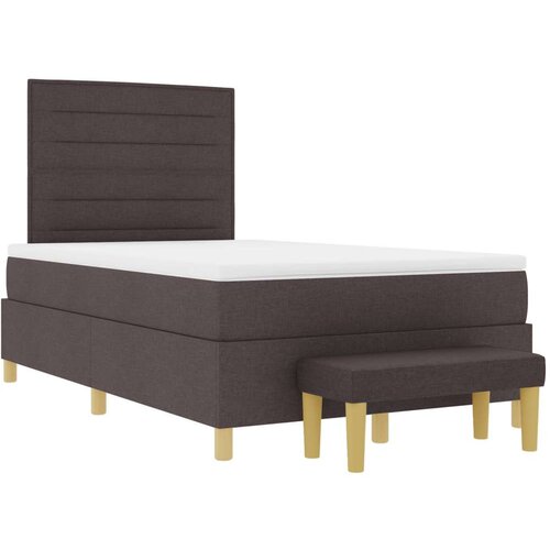  Okvir kreveta s madracem Set od 2 Tamnosmeđi Tkanina 120 x 200 cm Slike