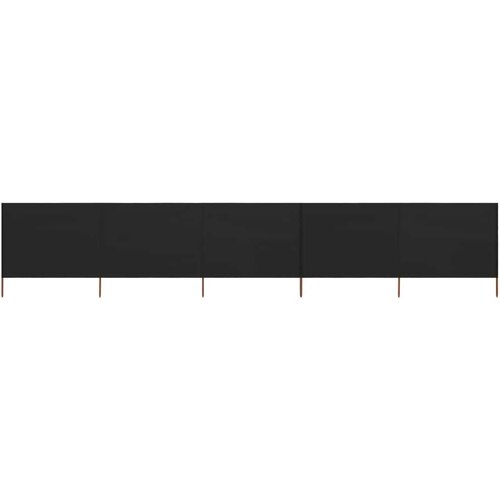  Vjetrobran s 5 panela od tkanine 600 x 160 cm crni Slike