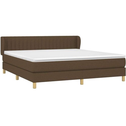  Krevet s oprugama i madracem tamnosmeđi 180x200 cm tkanina Slike