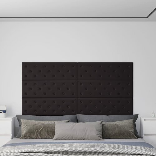  Zidne ploče 12 kom Crna 90 x 30 cm umjetna koža 3,24 m&amp;sup2; Slike