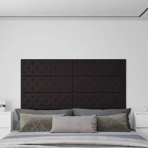  Zidne ploče 12 kom Crna 90 x 30 cm umjetna koža 3,24 m²