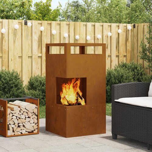 vidaXL Corten jeklo / Rjava Corten jeklo 50 x 50 x 100 cm Zunanji ogenj Cene