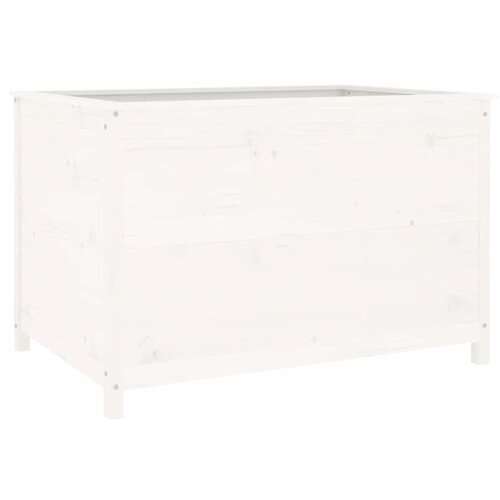  Povi&amp;scaron;ena vrtna gredica bijela 119,5x82,5x78 cm masivna borovina Slike