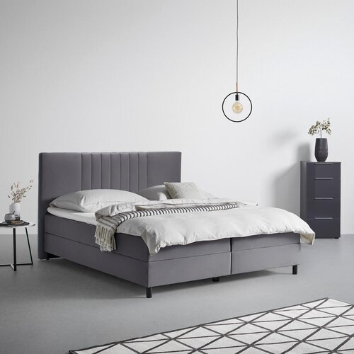 Modern Living Postelja Boxspring Roma, Temno Siva, 180x200 Slike