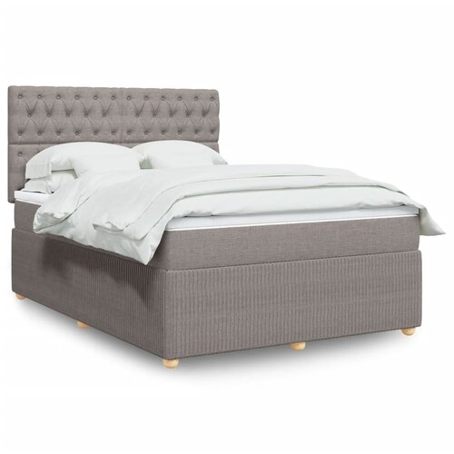 vidaXL Box spring postelja z vzmetnico taupe 160x200 cm blago Cene